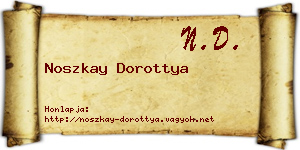 Noszkay Dorottya névjegykártya